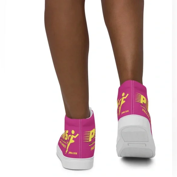 Women's PNS) Pretty N Sporty
- John 3:16 High Top Canvas
Shoe - Deep Cerise - Picture 2 of 3